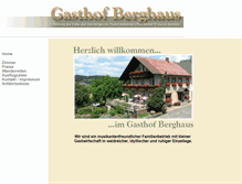 Tablet Screenshot of gasthof-berghaus.de